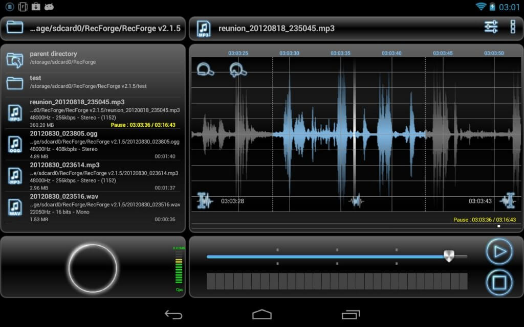 recforge sound recording app for android, record audio for transcription